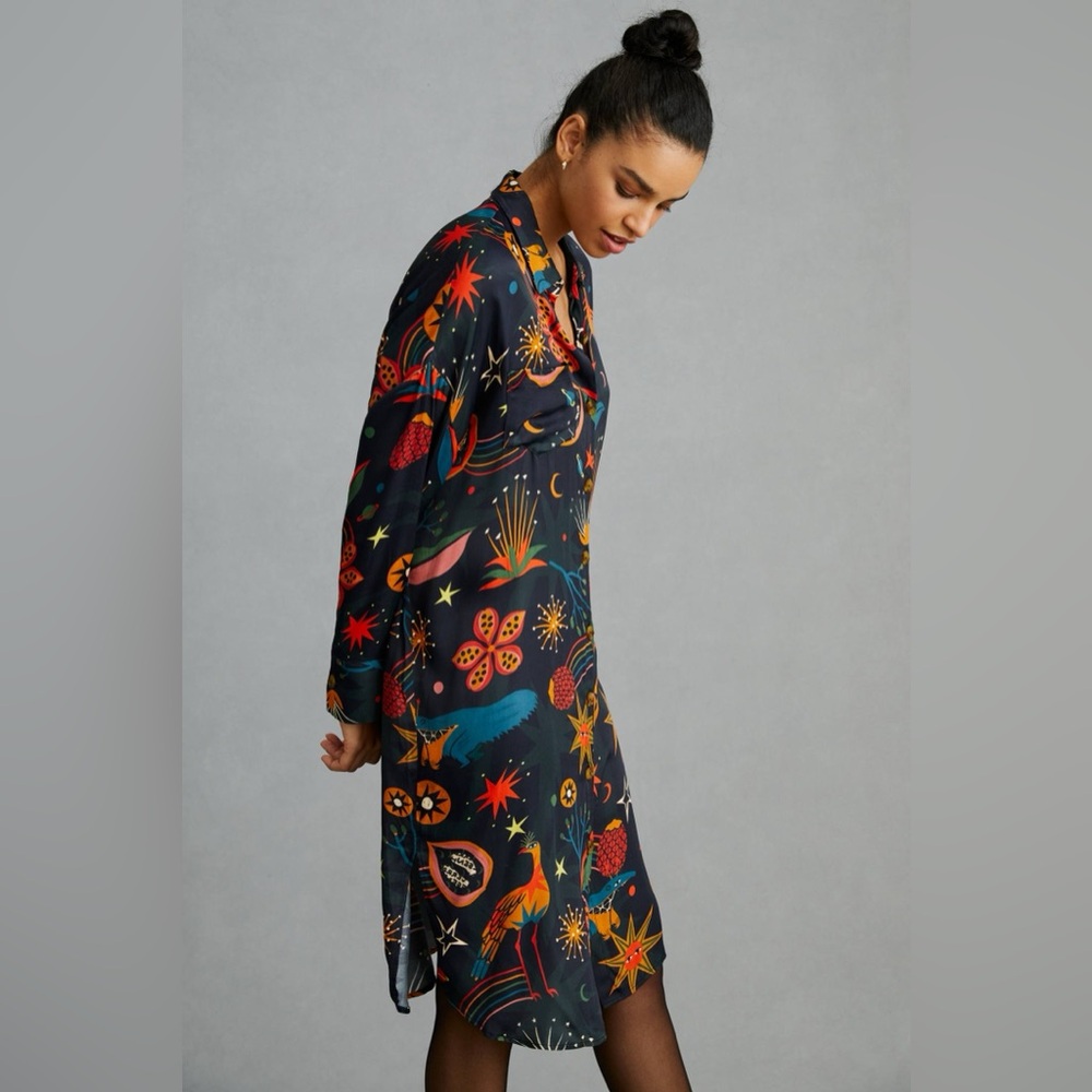 Farm Rio Longline Buttondown Dress Size XS - Picture 3 of 7
